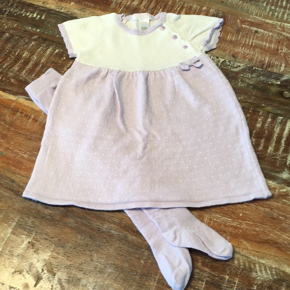 Lavender dress and tights set Janie and Jack 12-18